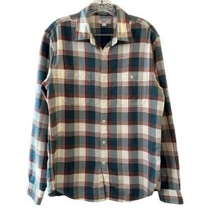 Wallace & Barnes Plaid Button-Up Shirt Size Medium